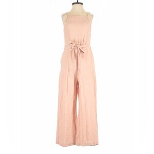 Zara Pale Pink Halter Wide-Leg Jumpsuit with Waist Tie